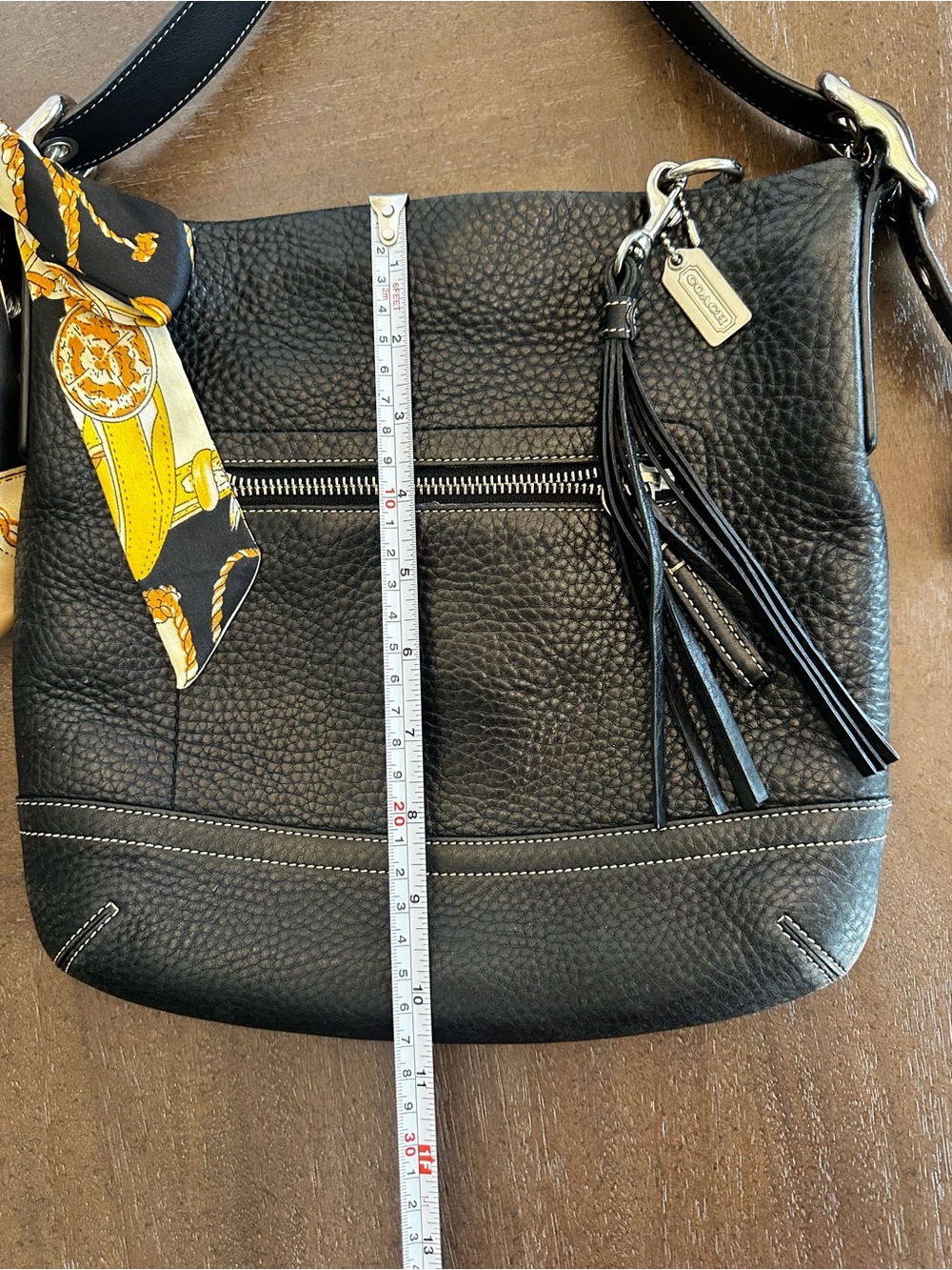 Coach Black Pebbled Leather Hobo Shoulder Bag - Picture 6 of 15